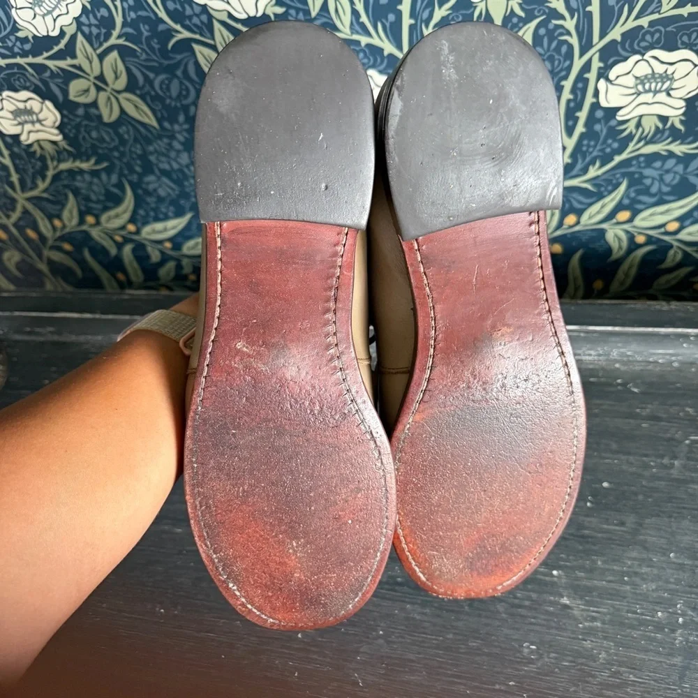 Vintage 50s Taupe Tan Leather Oxford Loafer - Picture 9 of 11